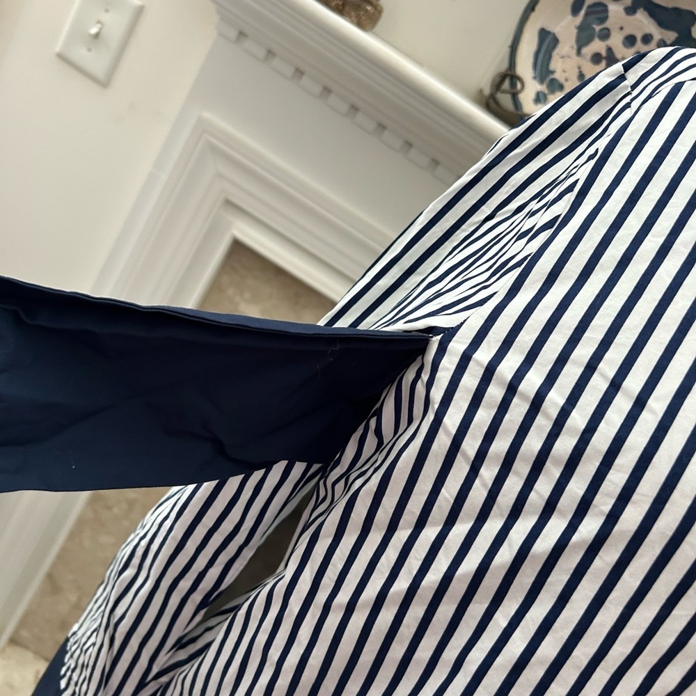 NWT Lumiere Striped Navy and White Cotton Shirt Dress - Picture 9 of 12